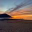 A beautiful sunset over the beach in Minehead
