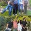 Two pictures side by side with me and my three siblings in each. We're adopting the same pose and smiling at the camera, each photo is nearly 20 years apart